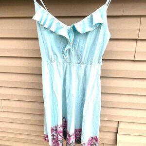 Patagonia Women's Light Blue Size Medium Dress with Beautiful Ruffles